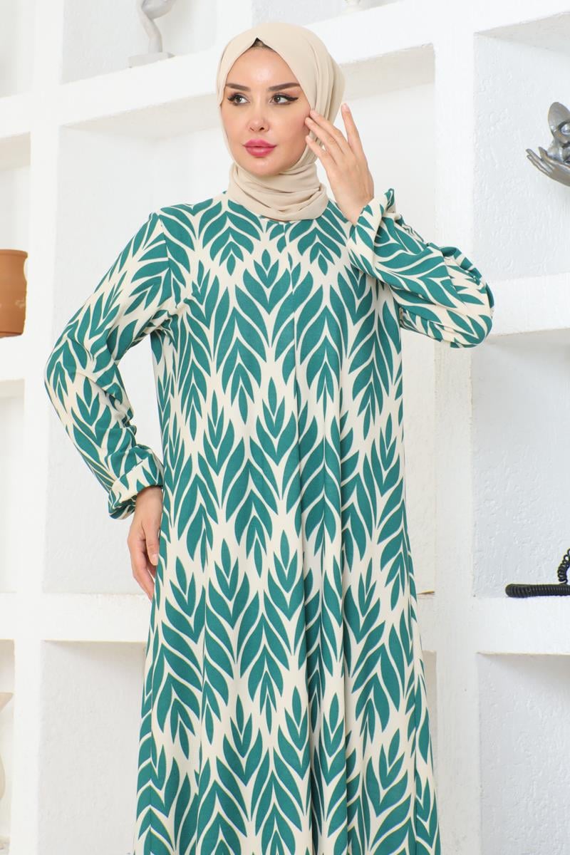 Vera A Pile Elbise  YEŞİL