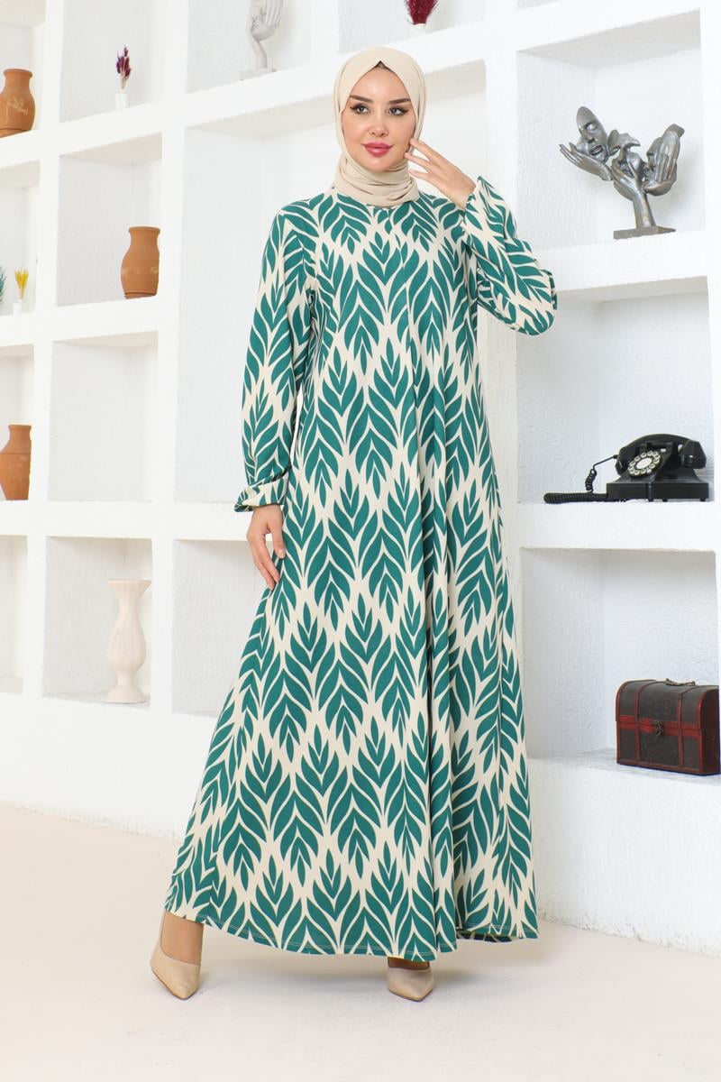 Vera A Pile Elbise  YEŞİL