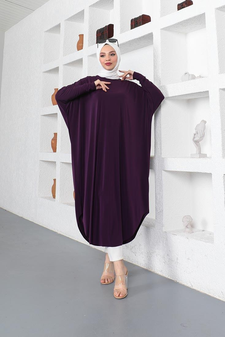 Yarasa Kol Salaş Tunik Mürdüm