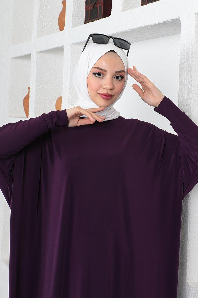 Yarasa Kol Salaş Tunik Mürdüm