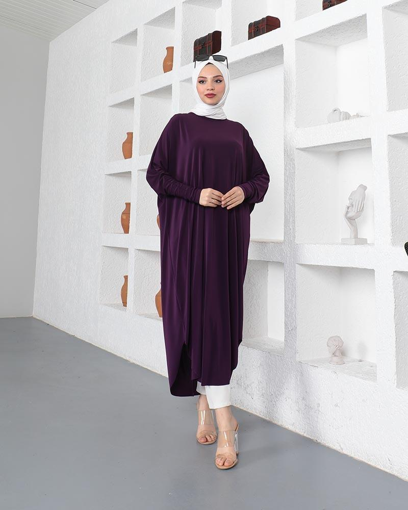 Yarasa Kol Salaş Tunik Mürdüm