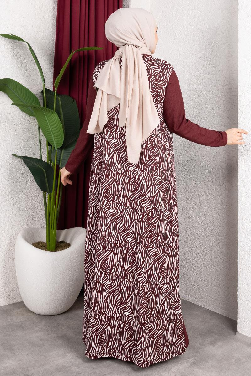 Zebra Desen Bürümcük Takım  BORDO