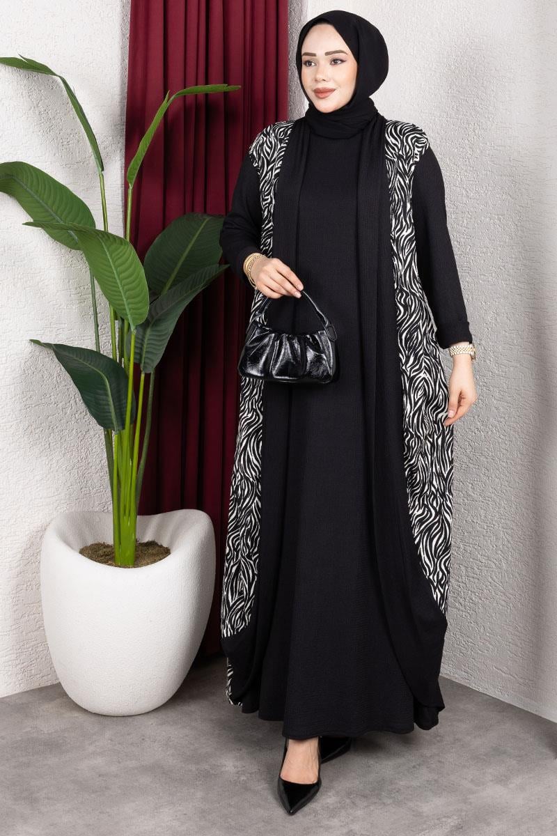 Zebra Desen Bürümcük Takım  SİYAH