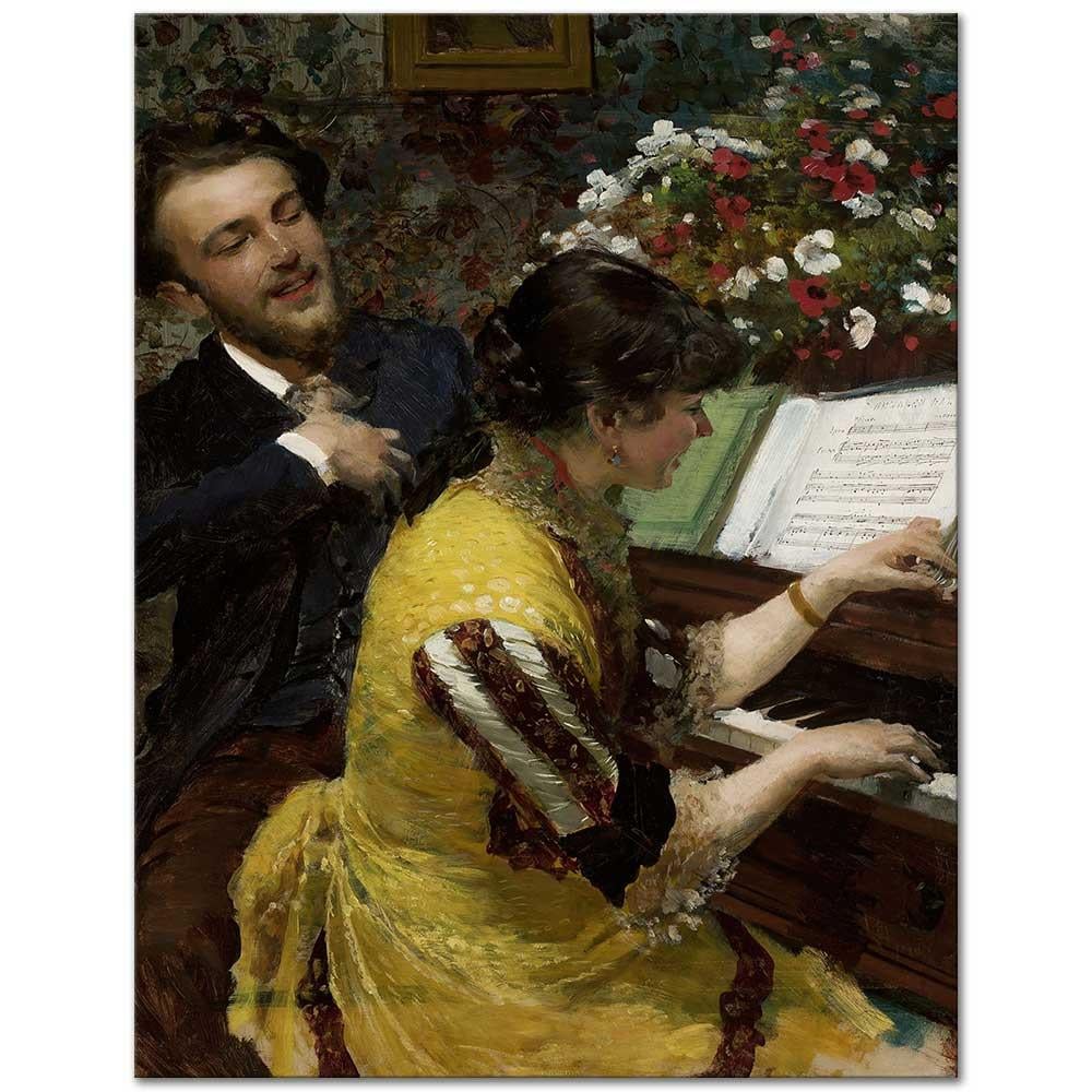 “I have seen once” – Scene by the Piano by Leon Wyczolkowski