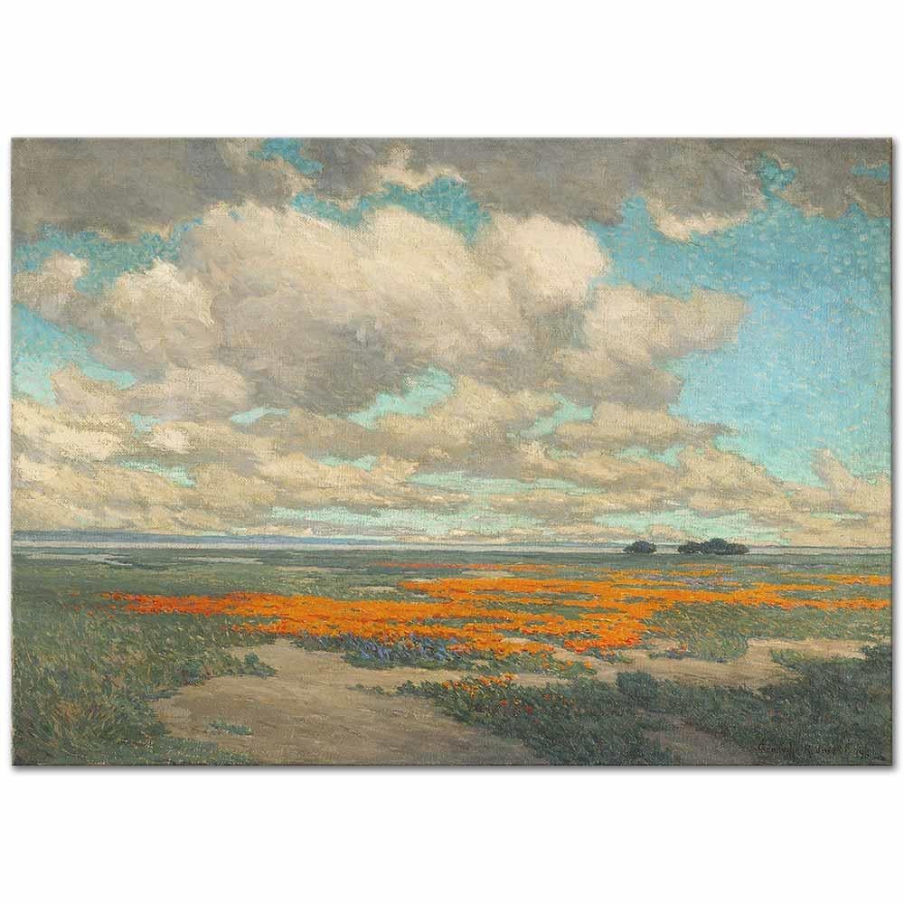 Granville Redmond Kaliforniya'da Bir Gelincik Tarlası Kanvas Tablo