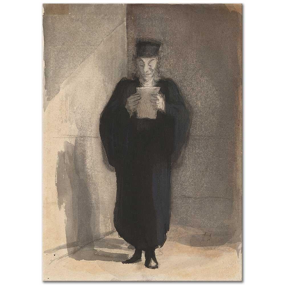 Honore Daumier Evrak Okuyan Avukat Kanvas Tablo