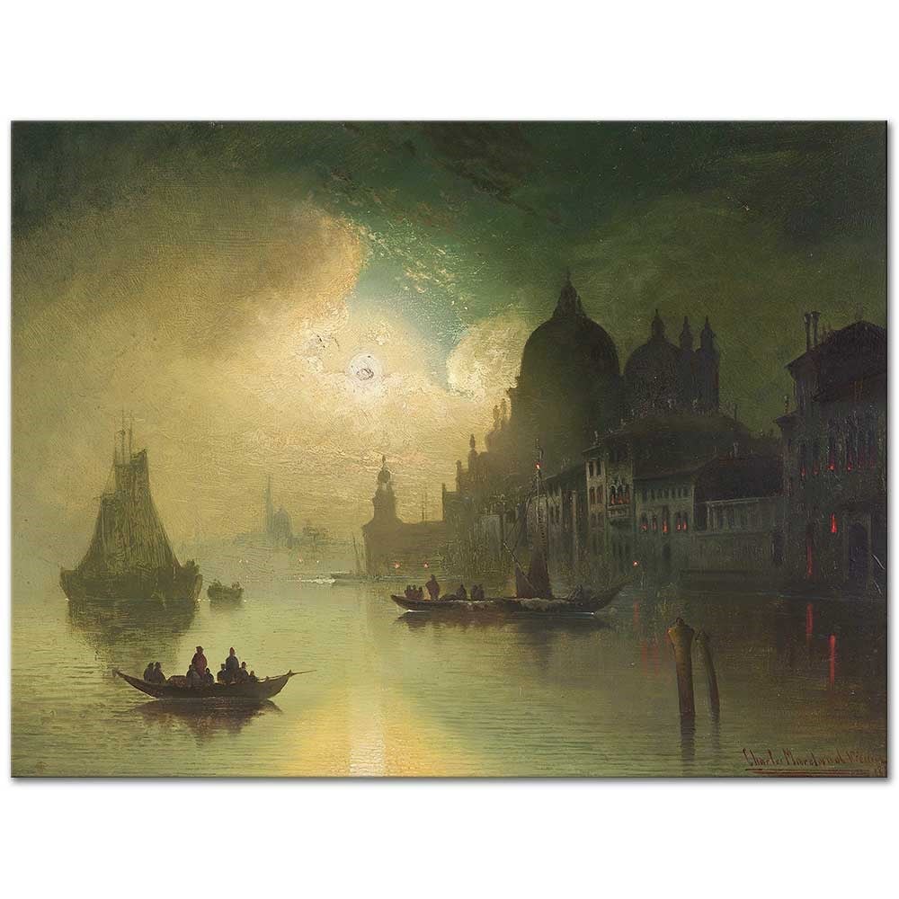 A Moonlit Night Over Venice by Karl Kaufmann as Fine Art Print