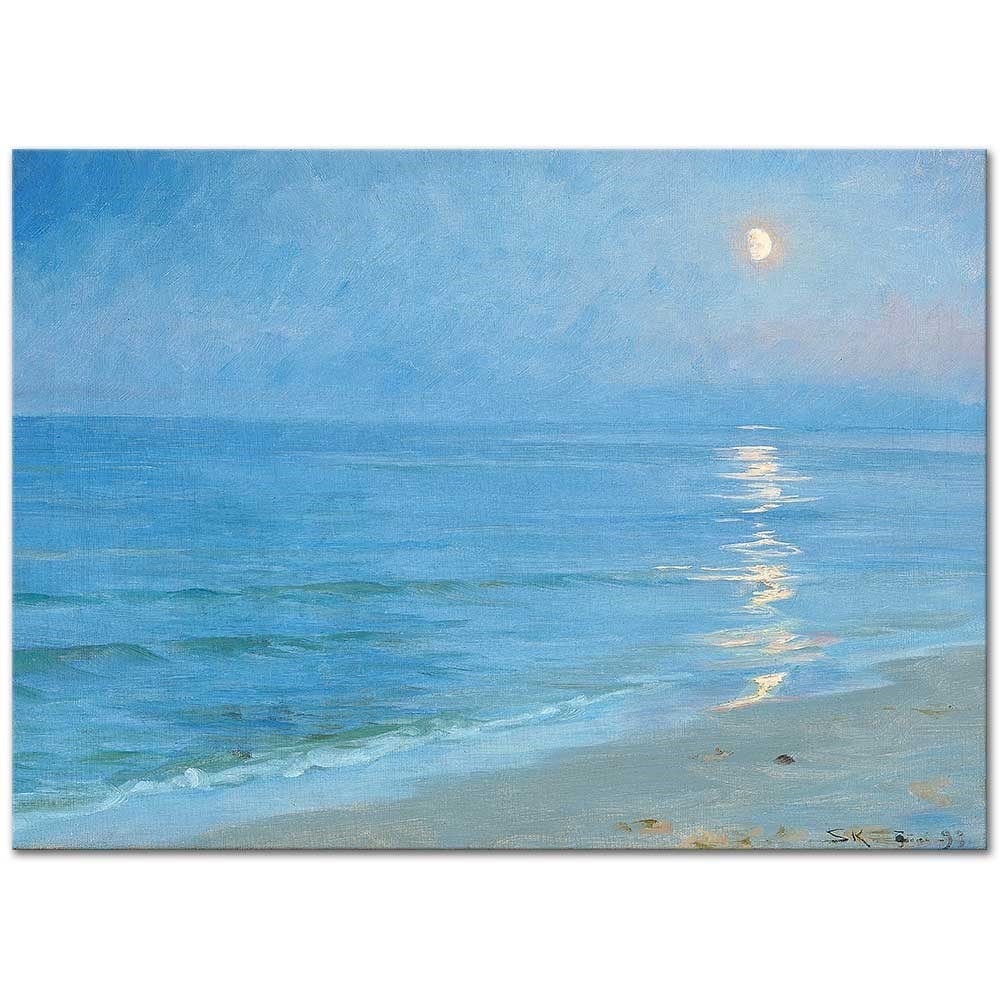 Peder Severin Krøyer Ay Işığı Skagen Sahili Kanvas Tablo