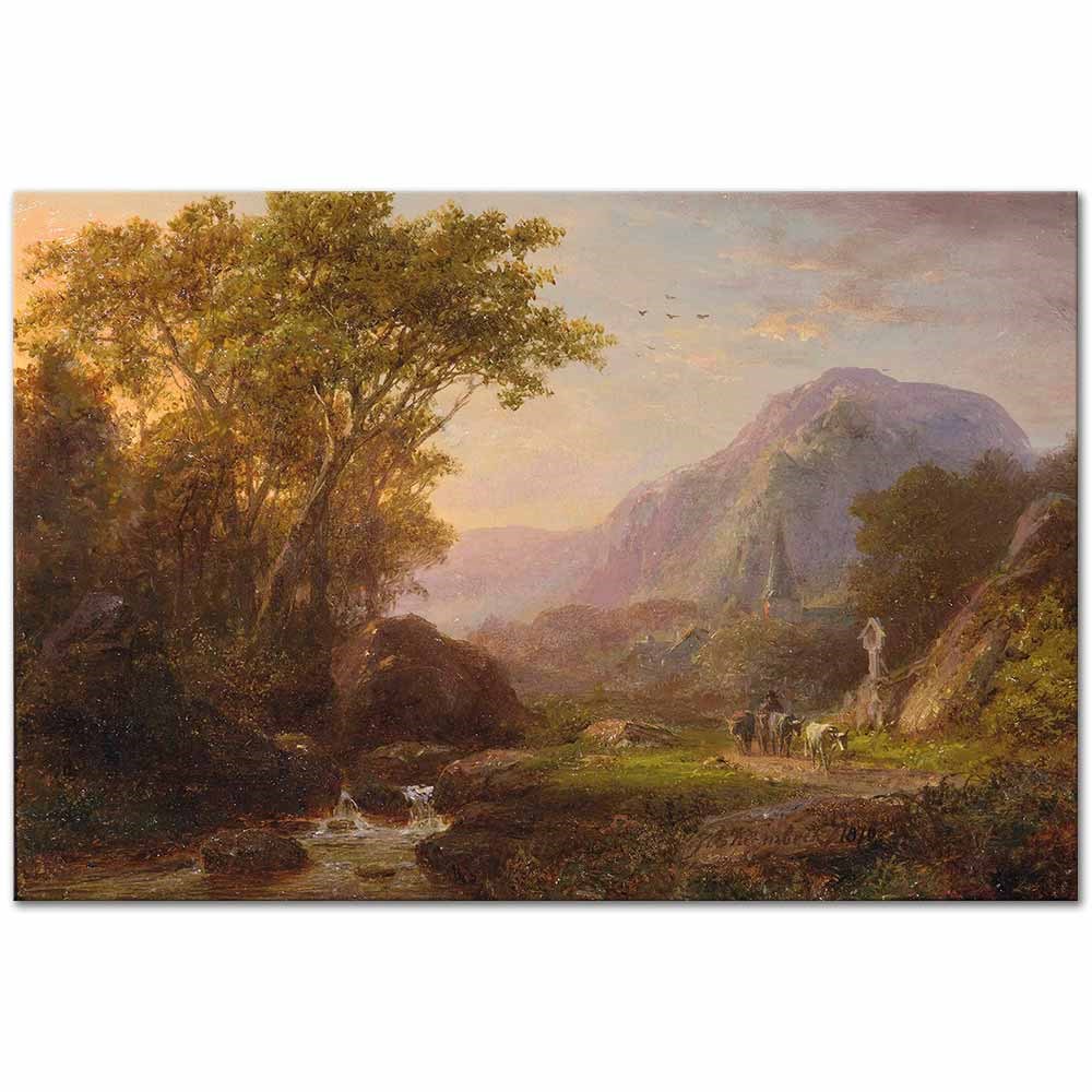 A Mountainous Summer Landscape by Johann Bernard Klombeck as Fine Art Print