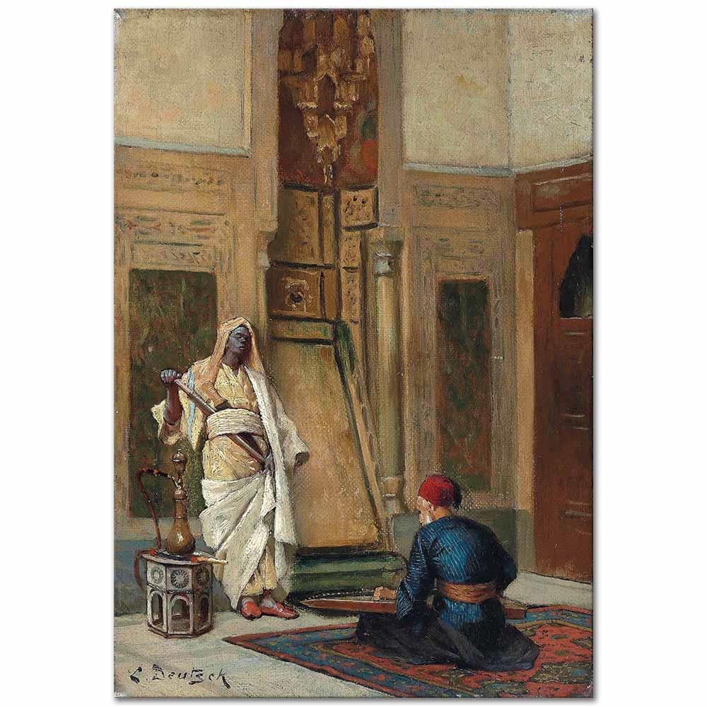 Ludwig Deutsch Müzisyen ve Gardiyan Kanvas Tablo