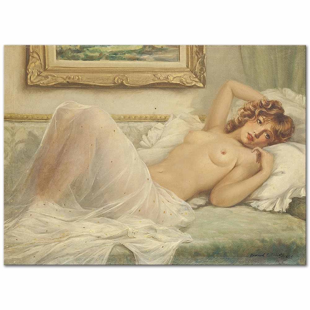 A Reclining Beauty by Howard Chandler Christy as Fine Art Print
