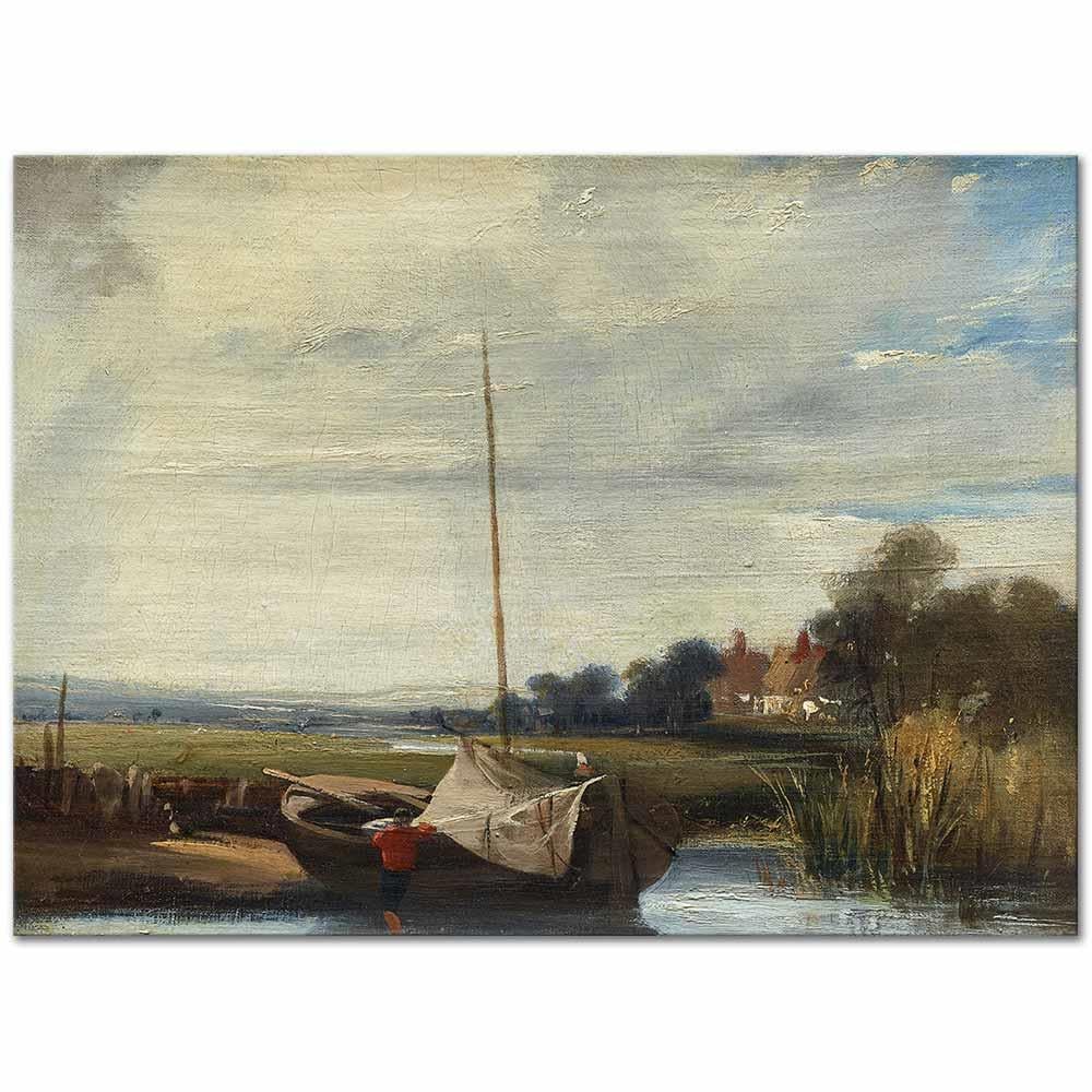 Richard Parkes Bonington Normandiya'da Bir Nehir Kanvas Tablo