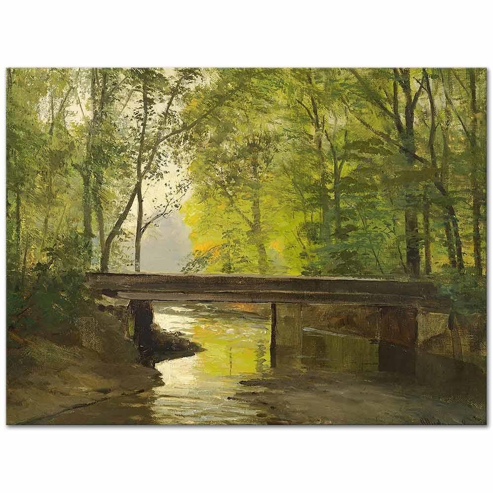 Anders Andersen-Lundby Ormanın İçinden Akan Bir Nehir Kanvas Tablo