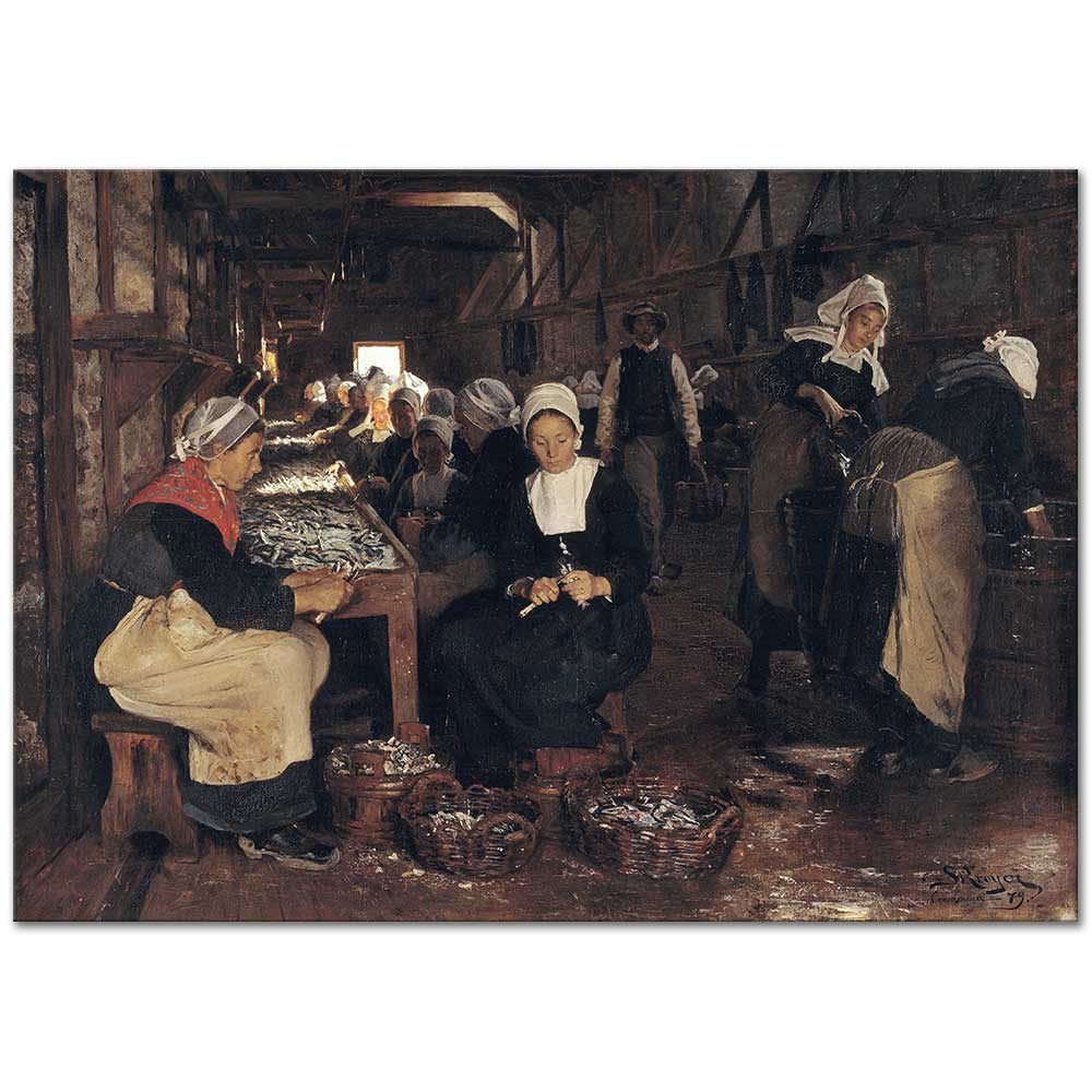 Peder Severin Krøyer Concarneau Sardunya Konserve Fabrikası Kanvas Tablo