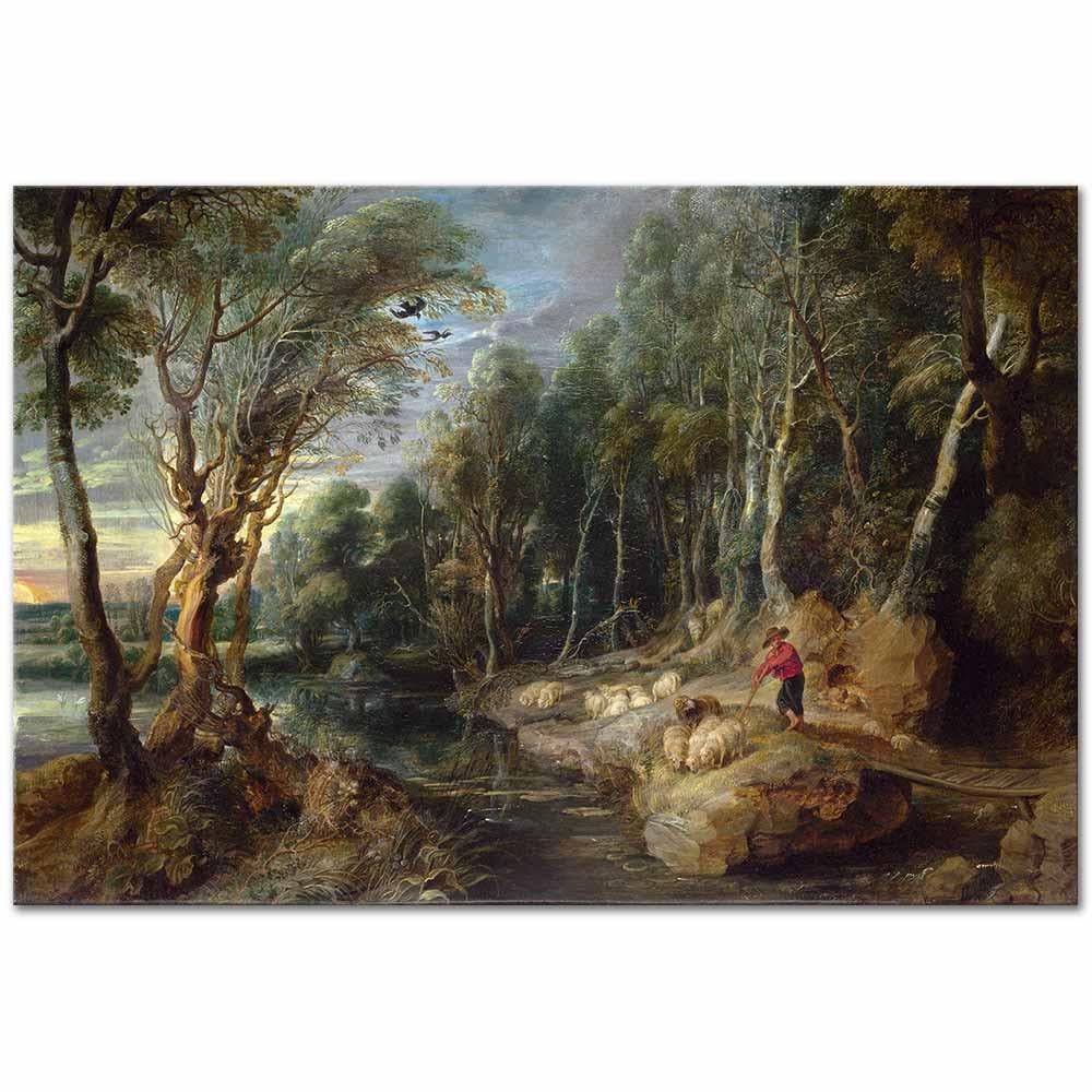 Peter Paul Rubens Ormanda Çoban ve Sürüsü Kanvas Tablo