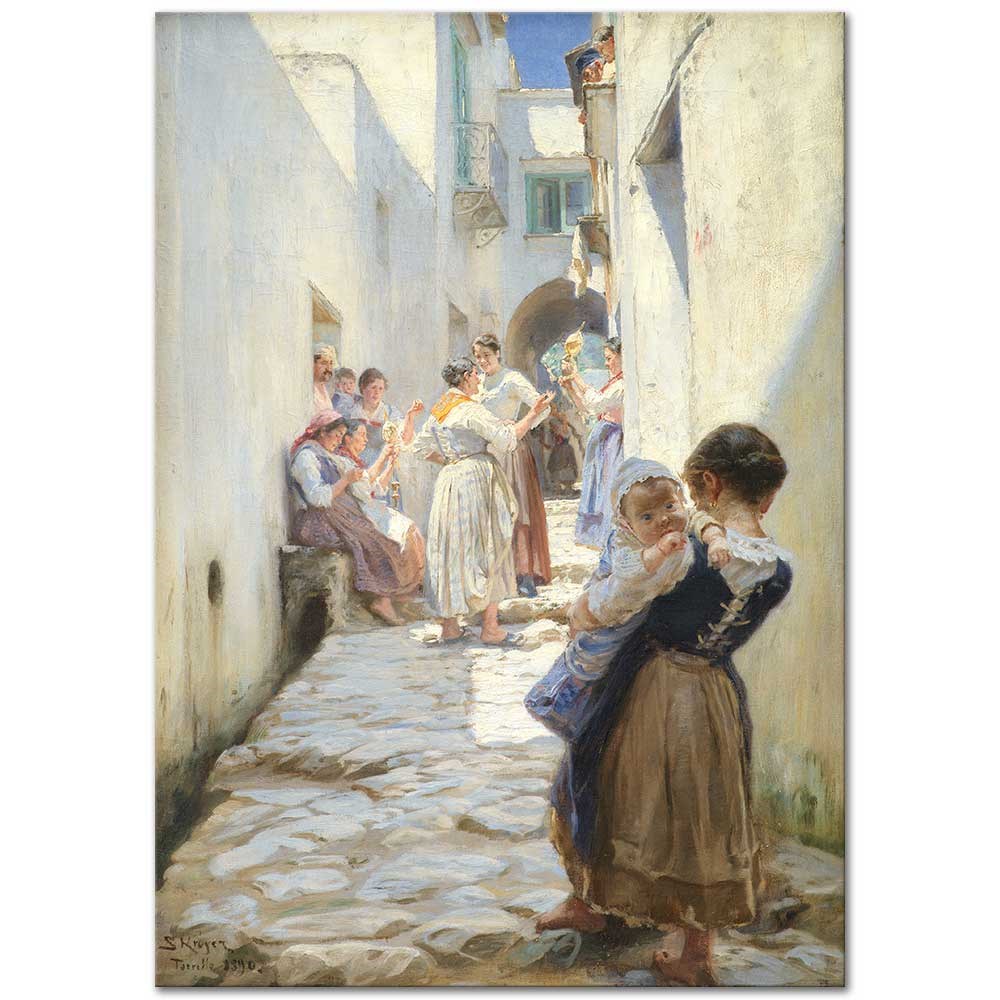 Peder Severin Krøyer Torello'da Bir Sokak İtalya Kanvas Tablo