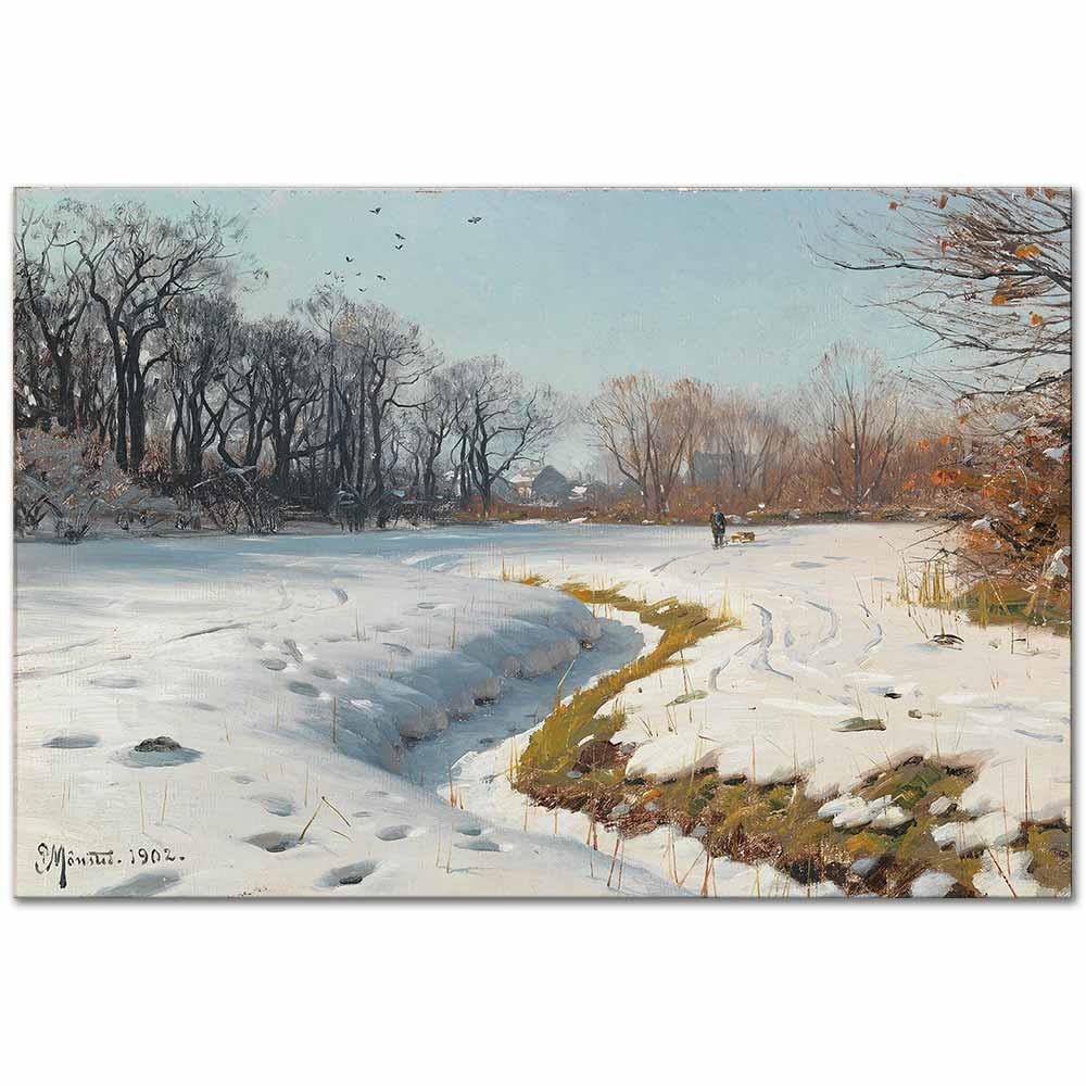 Peder Mørk Mønsted Güneşli Bir Kış Günü Kanvas Tablo