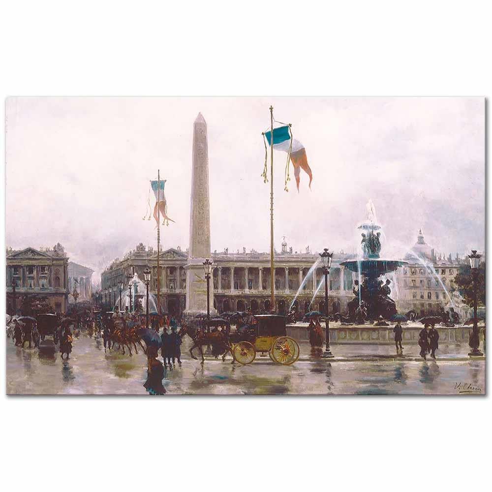A View of the Place de la Concorde by Ulpiano Checa y Sanz as Art Print