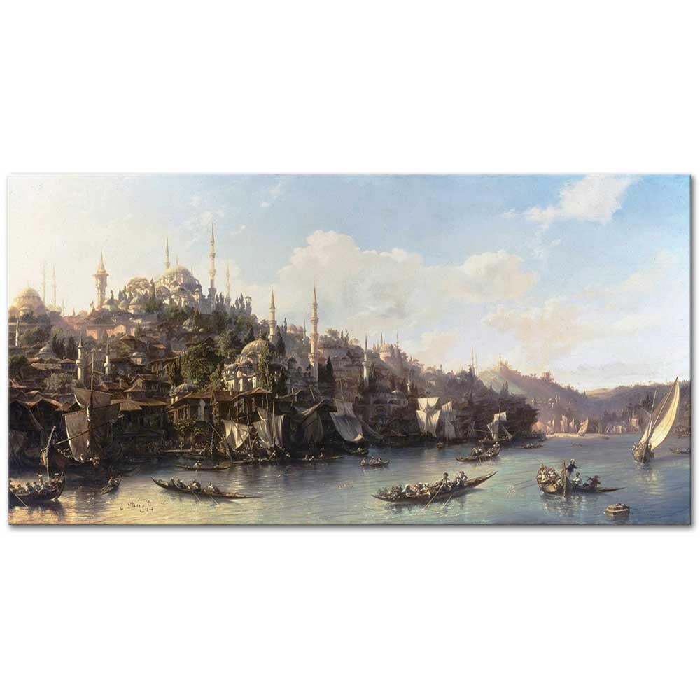 A View of the Suleymaniyeh and the Golden Horn by Eugene Flandin as Fine Art Print