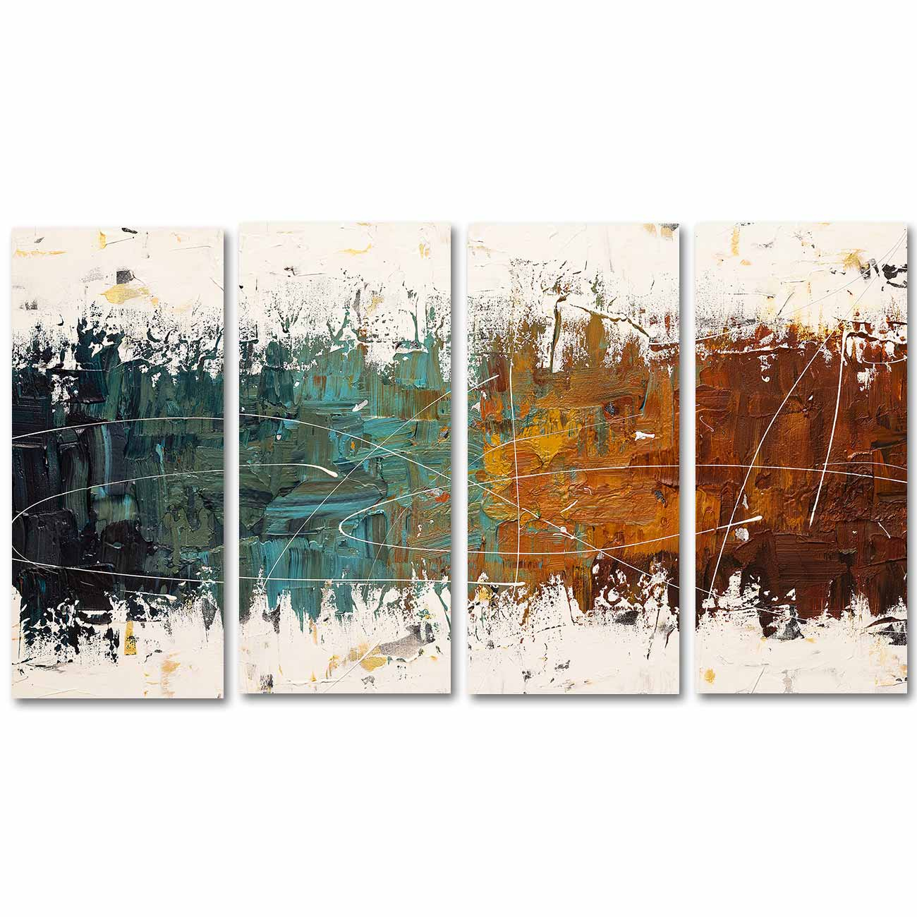 Abstract Composition 4 Pieces Canvas Set Art Print