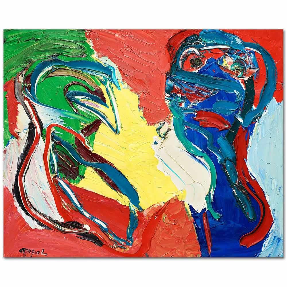 Karel Appel Soyut Kompozisyon Kanvas Tablo