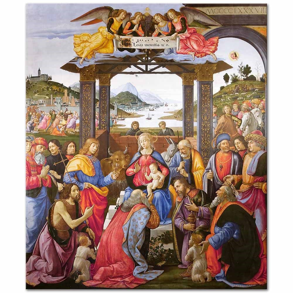 Domenico Ghirlandaio İsa'ya Hayranlık Kanvas Tablo