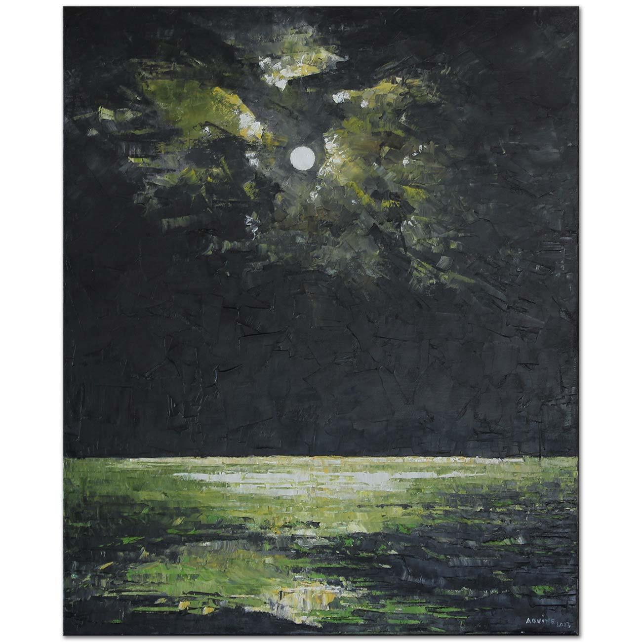 Adviye Özküçük Denizde Mehtap Yağlı Boya Tablo