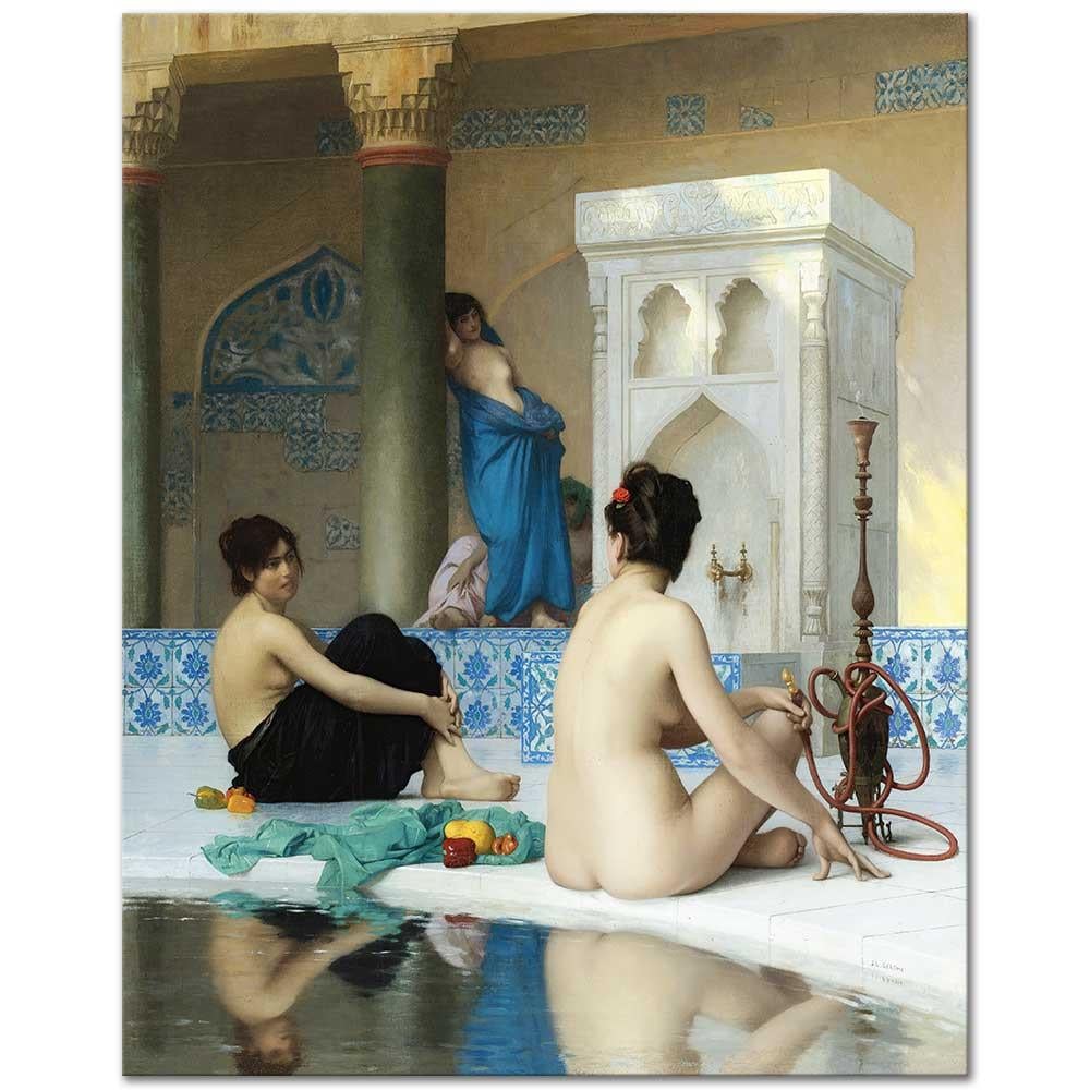Jean Leon Gerome Hamam Sefası Kanvas Tablo