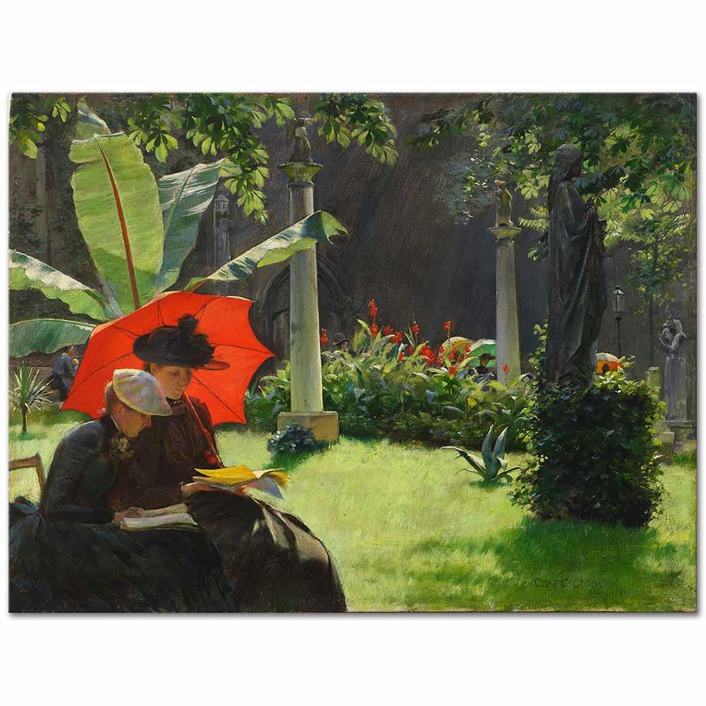 Charles Courtney Curran Cluny Parkında Akşam Kanvas Tablo