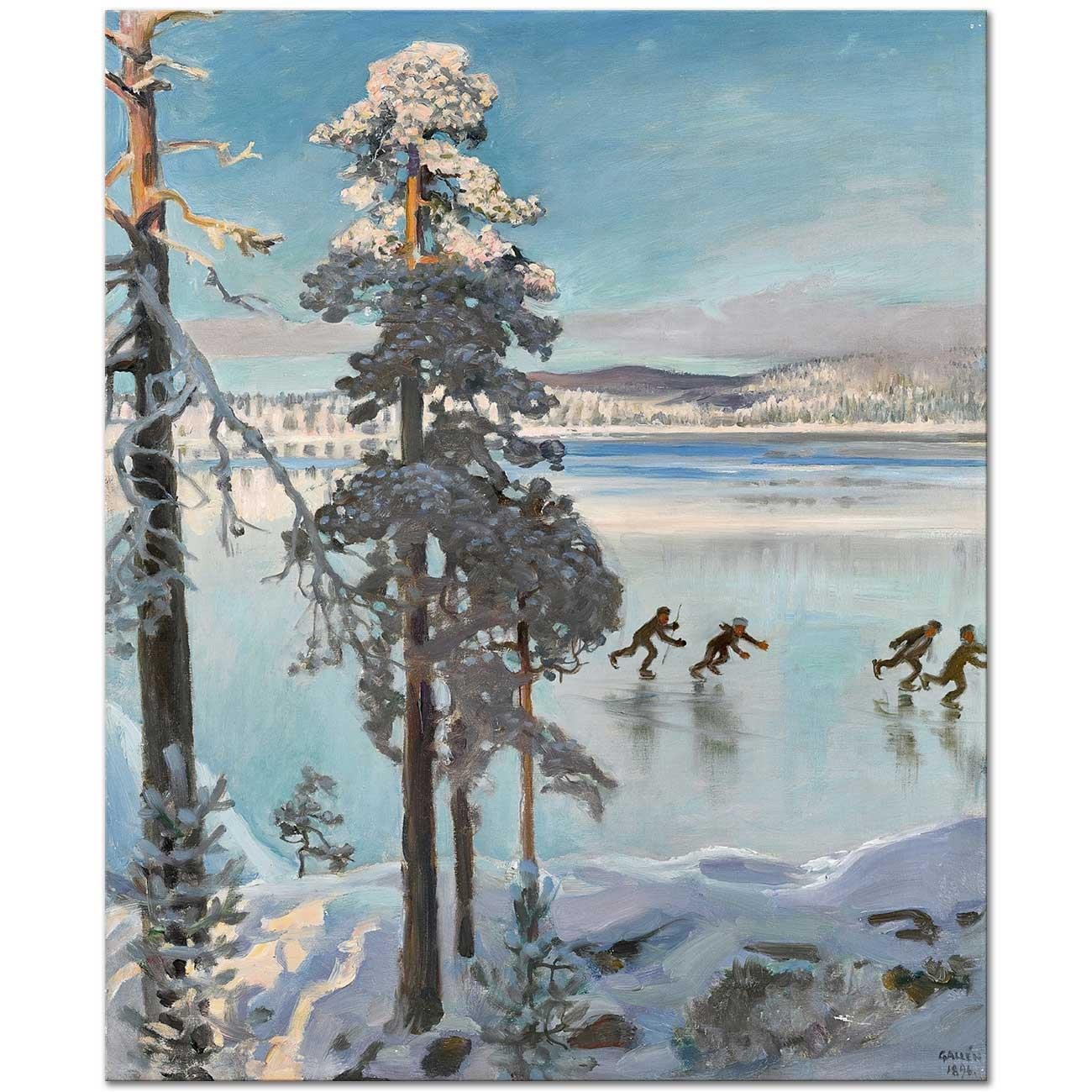 Skaters On Lake Ruovesi by Akseli Gallen Kallela