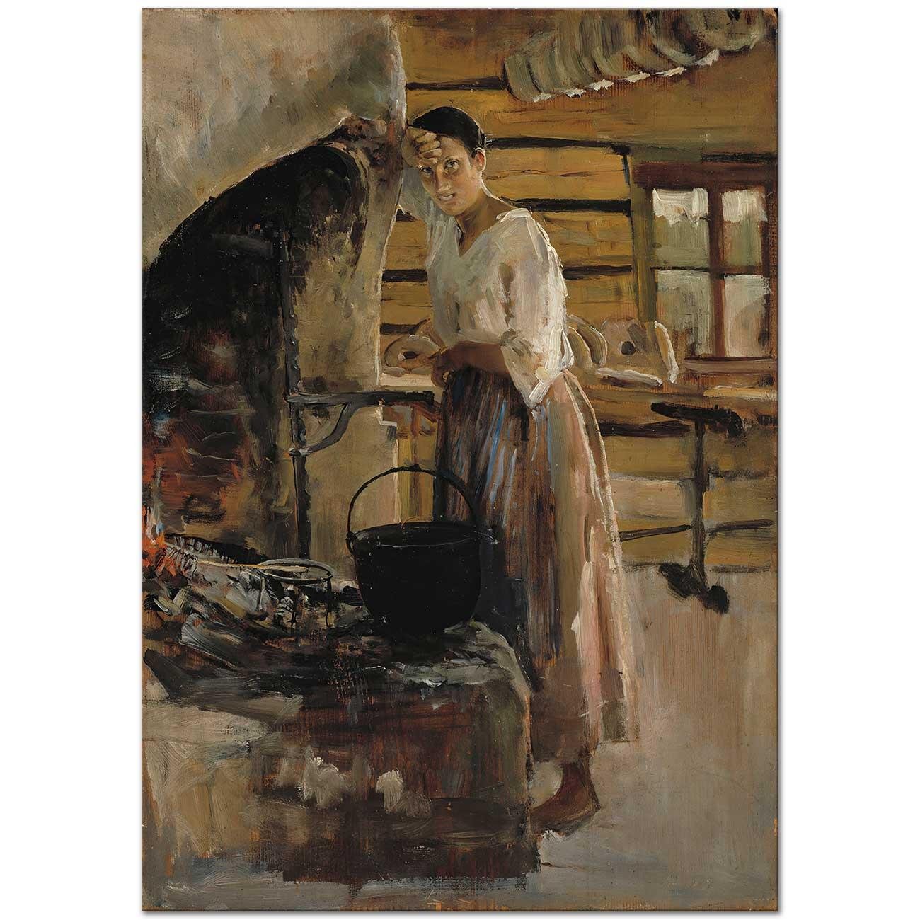 Woman Cooking Whitefish by Akseli Gallen Kallela