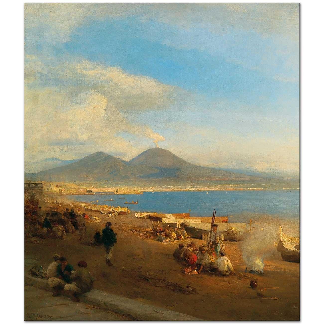 A View Of The Gulf Of Naples From Posilippo by Albert Flamm
