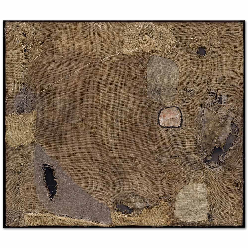 Alberto Burri Çuval Bezi Kanvas Tablo