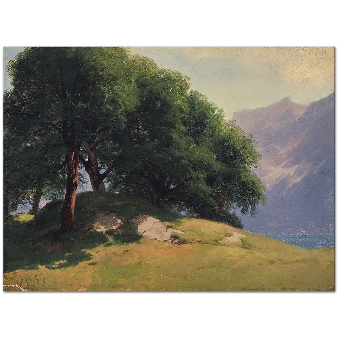 Alexandre Calame Ceviz Ağaçları Kanvas Tablo