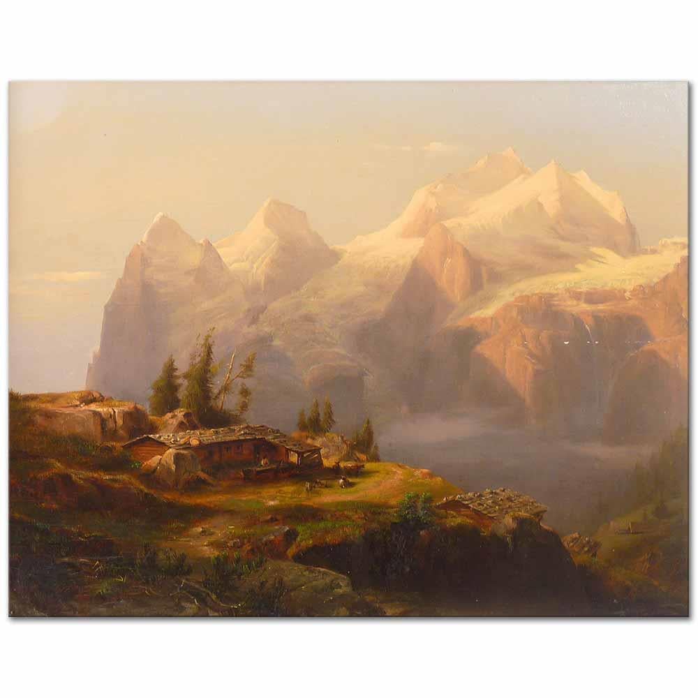Alexandre Calame Dağlar Kanvas Tablo
