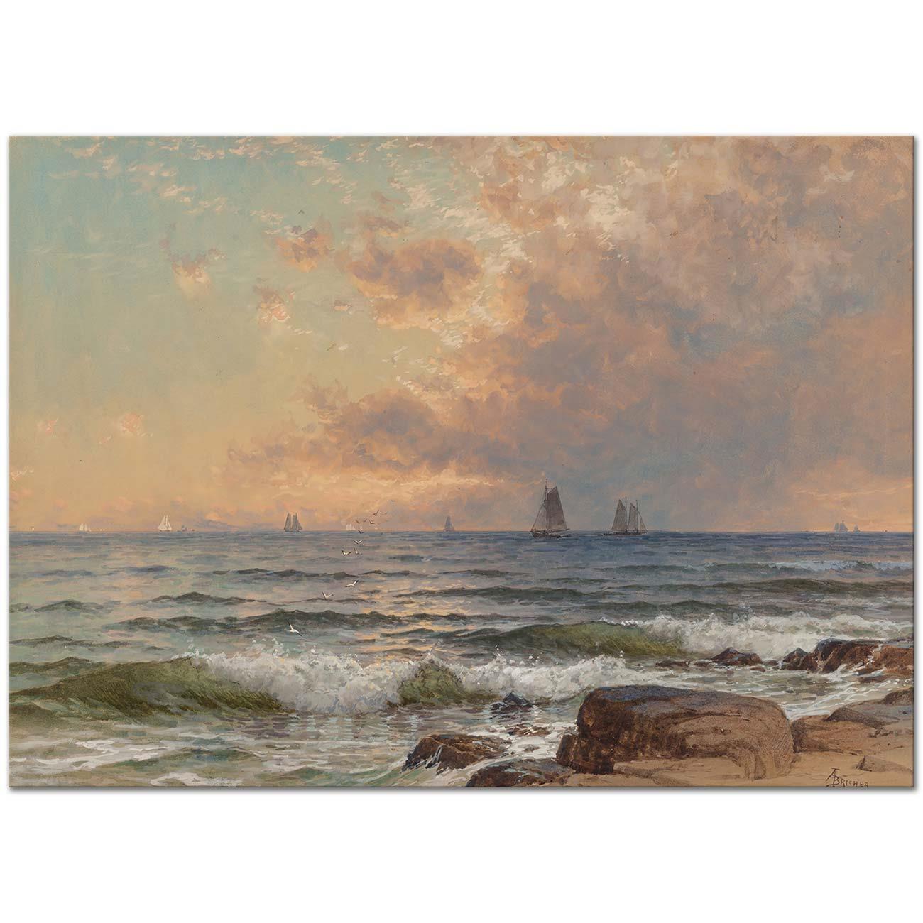 Alfred Thompson Bricher Sails at Sunset Art Print