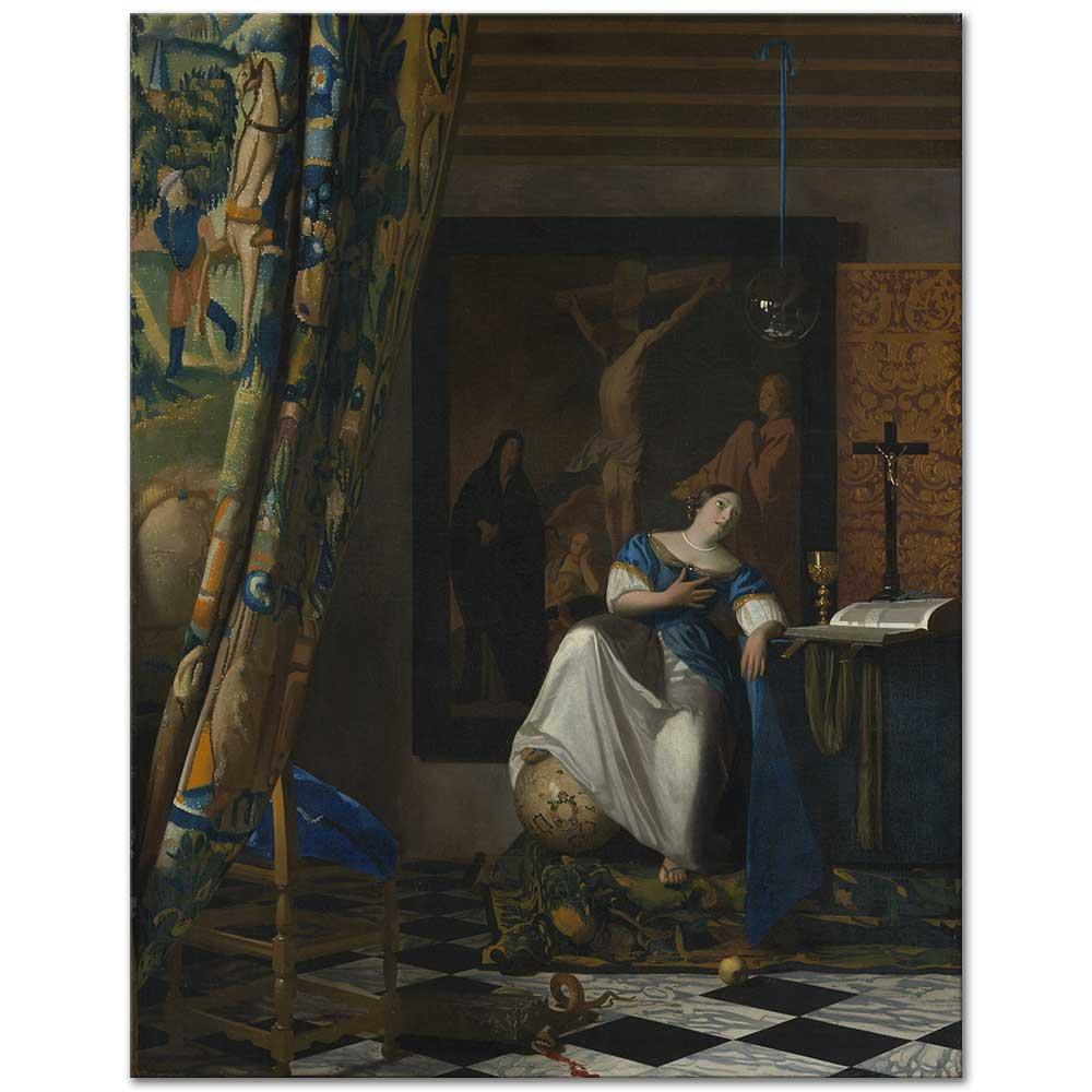 Johannes Vermeer Katolik İnancı Alegorisi Kanvas Tablo