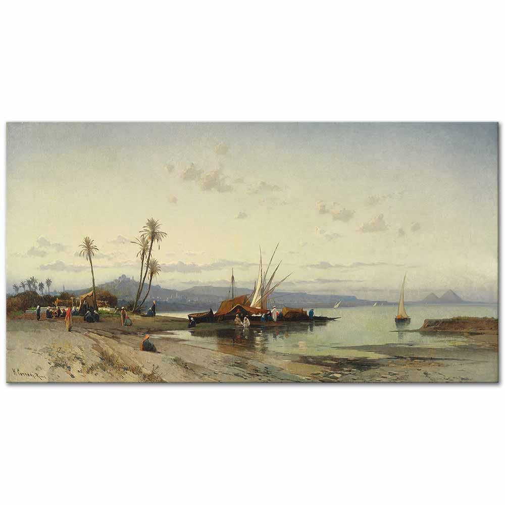 Hermann David Salomon Corrodi Nil Nehri Boyunca Kanvas Tablo