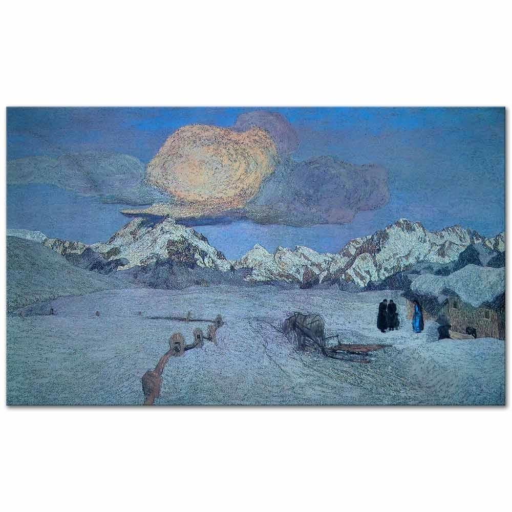 Alpine Triptych Death by Giovanni Segantini as Art Print