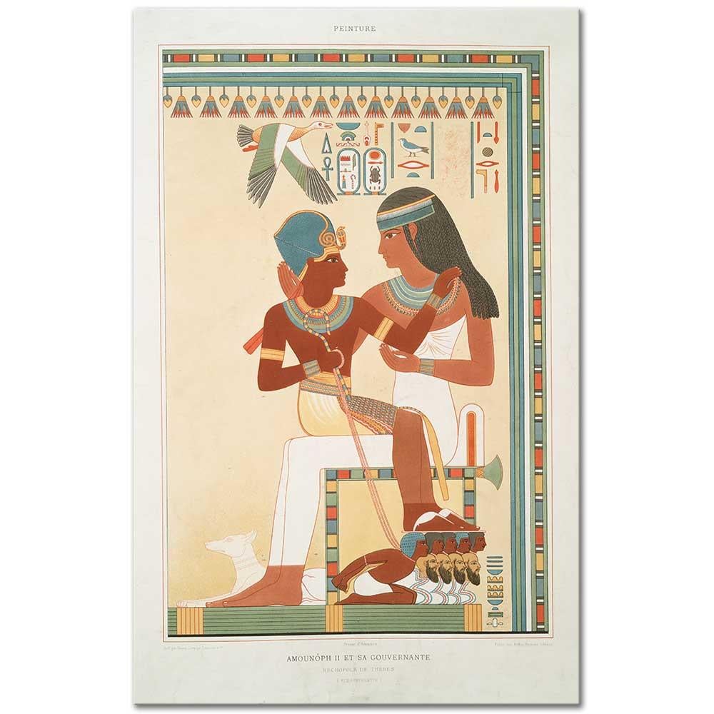 Emile Prisse d'Avennes Amunoph II ve Mürebbiyesi Kanvas Tablo