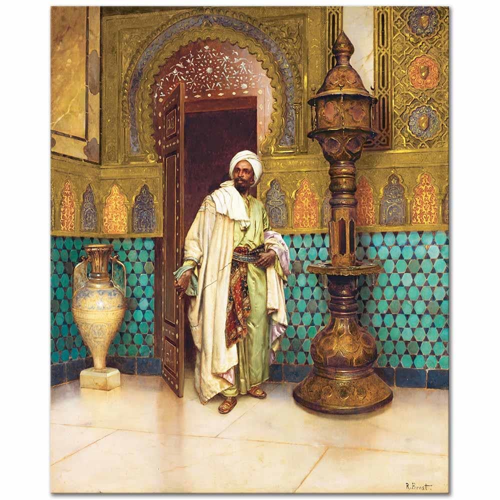 An Arab in a Palace Interior by Rudolph Ernst
