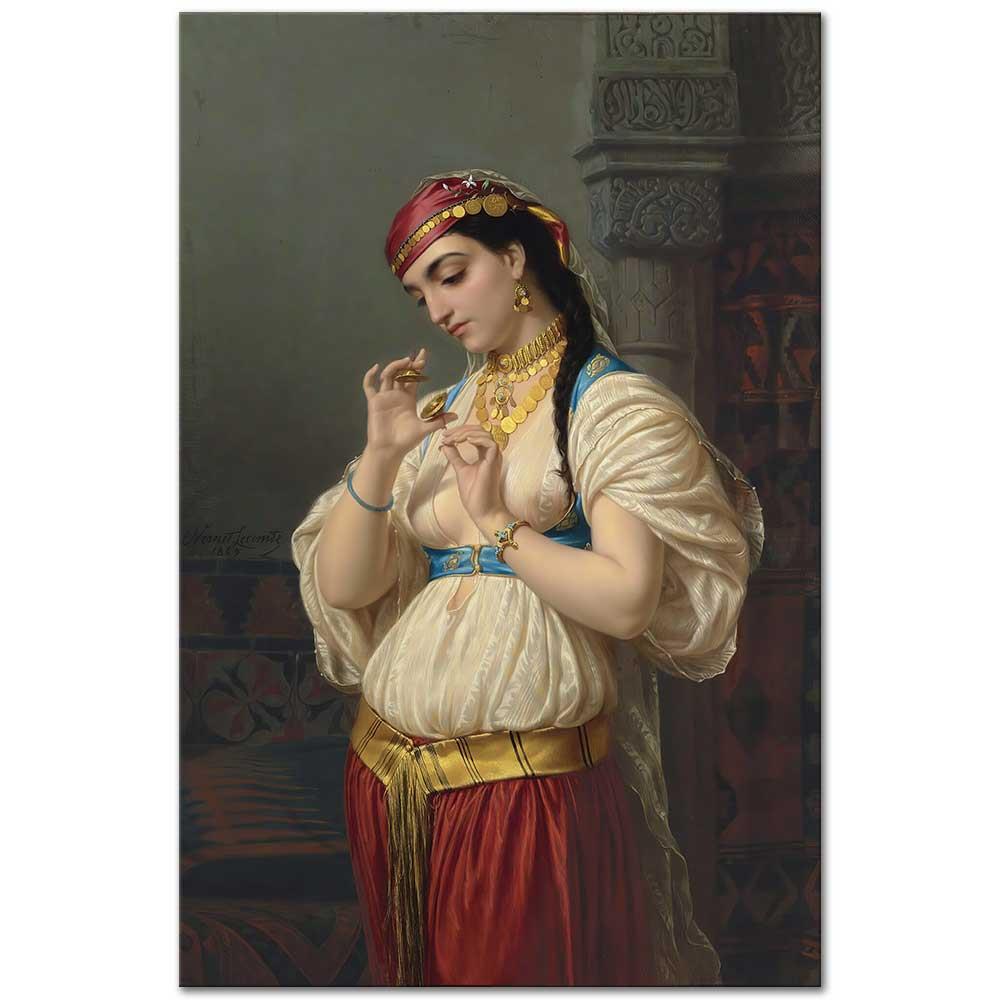 Emile Vernet Lecomte Mısırlı Kız Kanvas Tablo