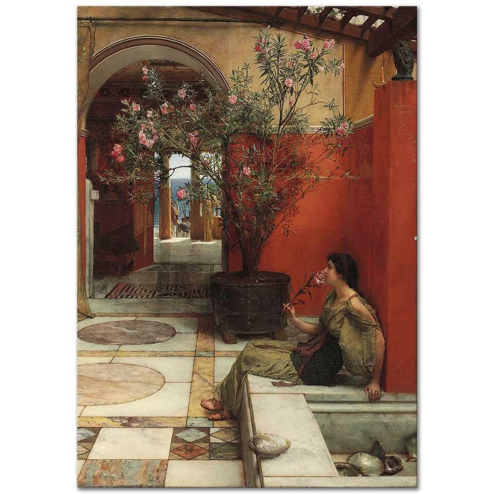 Sir Lawrence Alma-Tadema Bir Zakkum Dalı Kanvas Tablo