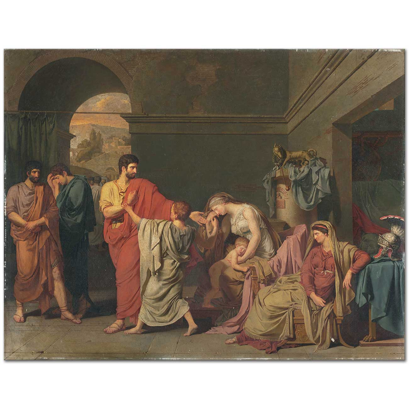 Anne Louis Girodet Coriolanus Ailesini Terk Ederken Kanvas Tablo