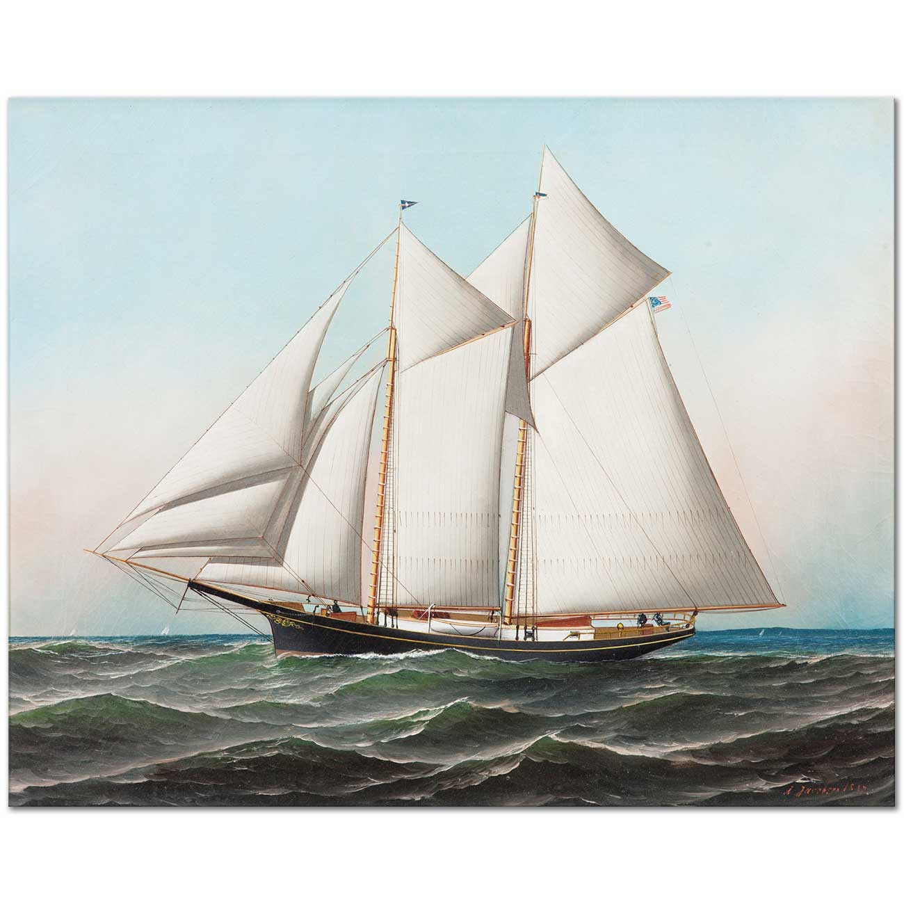 Antonio Jacobsen American Yacht Art Print