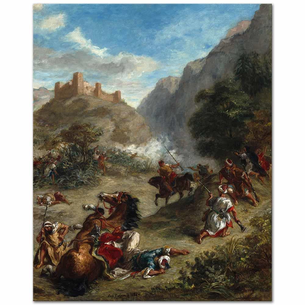 Arabs Skirmishing in the Mountains by Eugene Delacroix