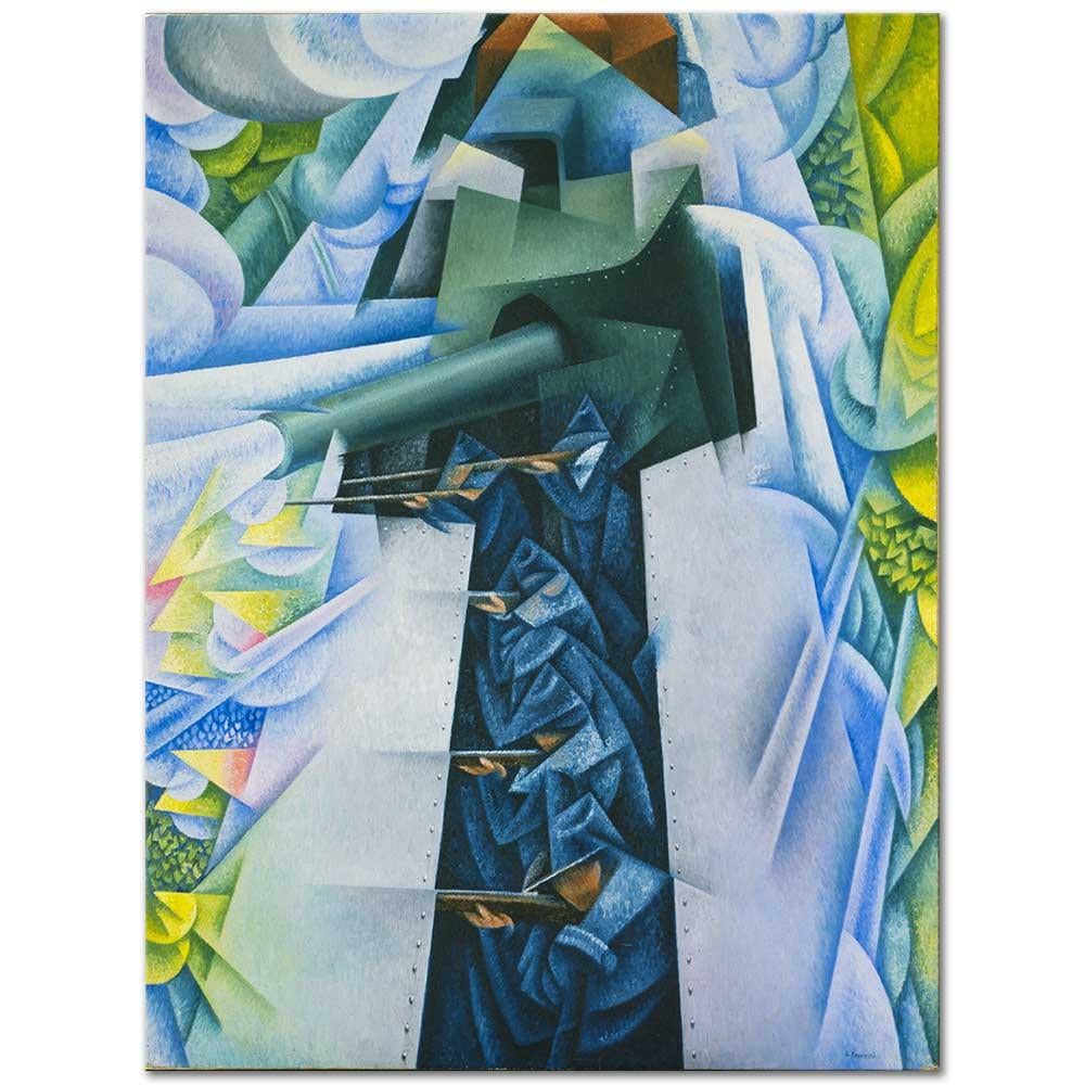 Gino Severini Askeri Tren Savaşta Kanvas Tablo