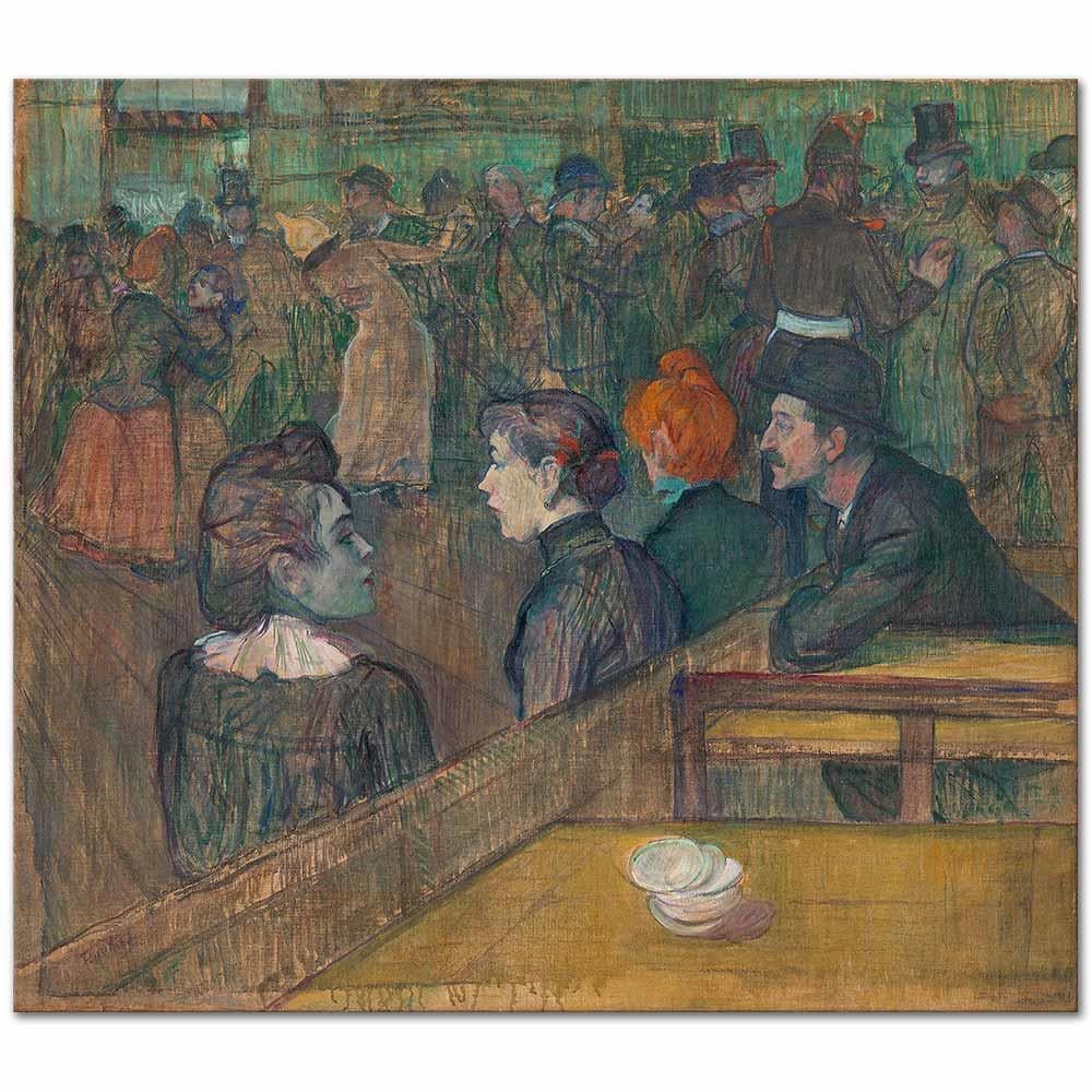 Henri de Toulouse-Lautrec Moulin de la Galette'de Kanvas Tablo