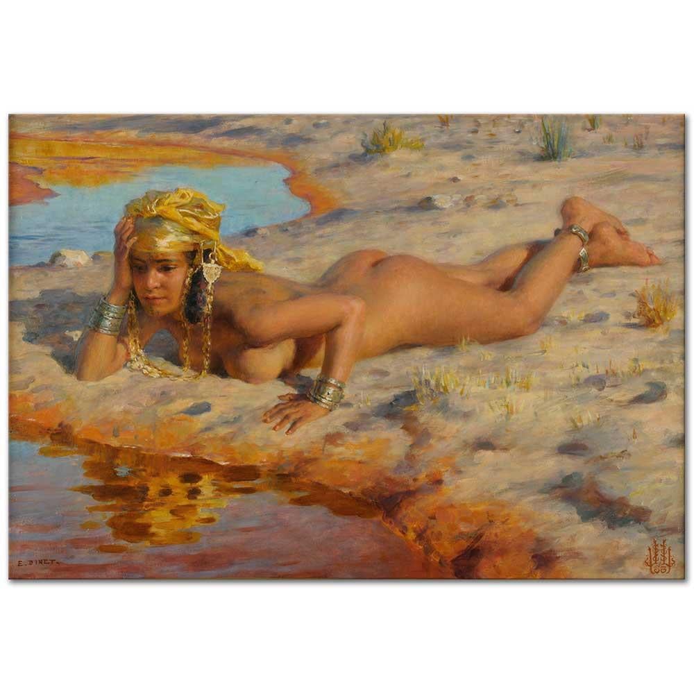 Etienne Dinet Su Kıyısında Kanvas Tablo