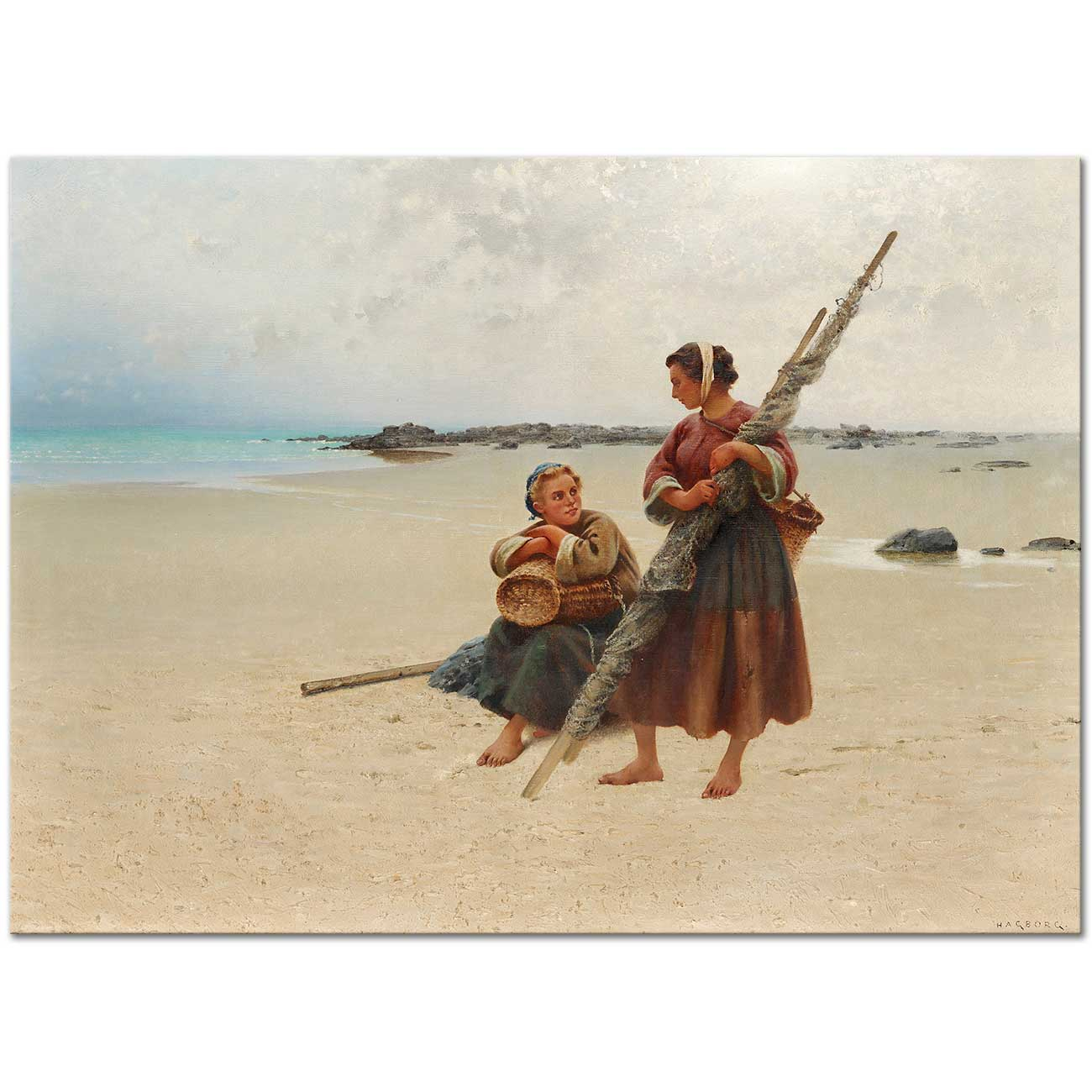 August Hagborg Sahilde Kanvas Tablo
